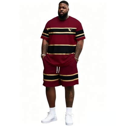 Men's Summer 2-Piece Set – Ultra-Breathable 3D Print Tee & Shorts, All-Day Comfort