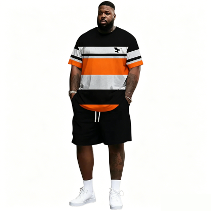 Men's Summer 2-Piece Set – Ultra-Breathable 3D Print Tee & Shorts, All-Day Comfort