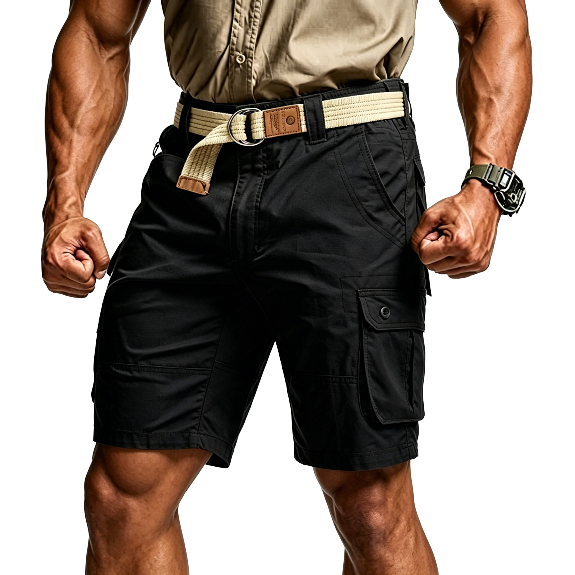 Men's Tactical Cargo Shorts with Multifunctional Pockets