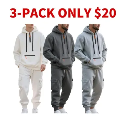Men's Winter Heavyweight Fleece Lined Casual Set