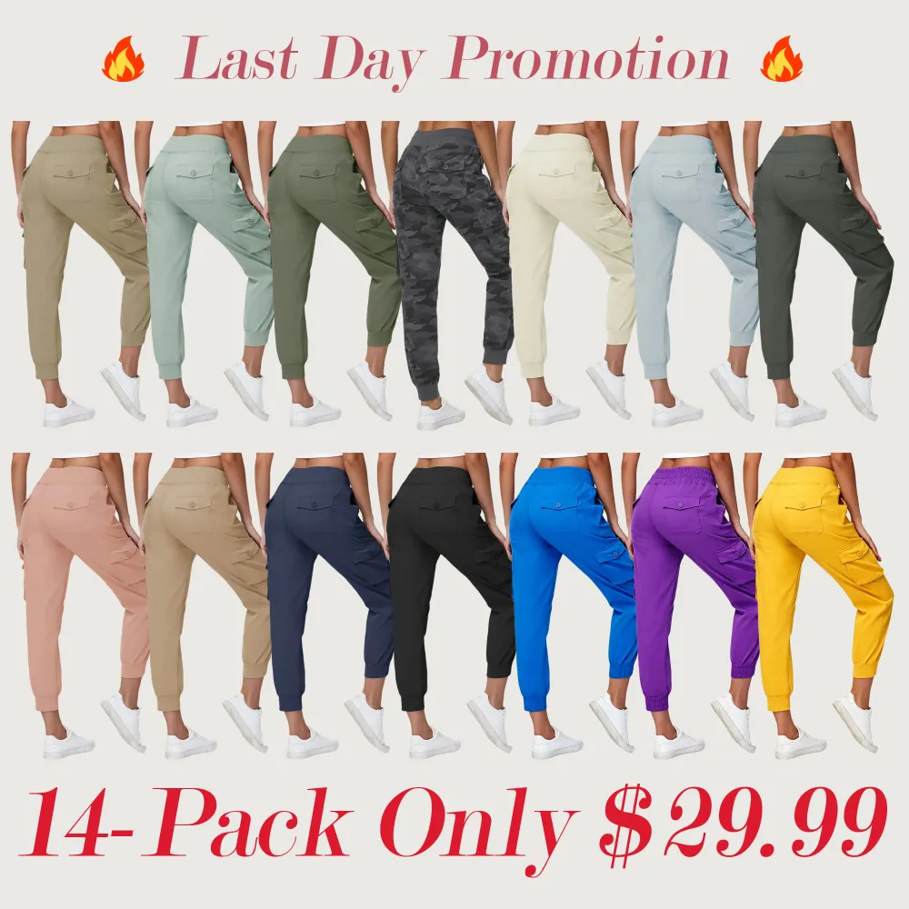 🔥8-Pack Women's Lightweight Cargo Capris – Multi-Pocket Casual Capris (All Colors)