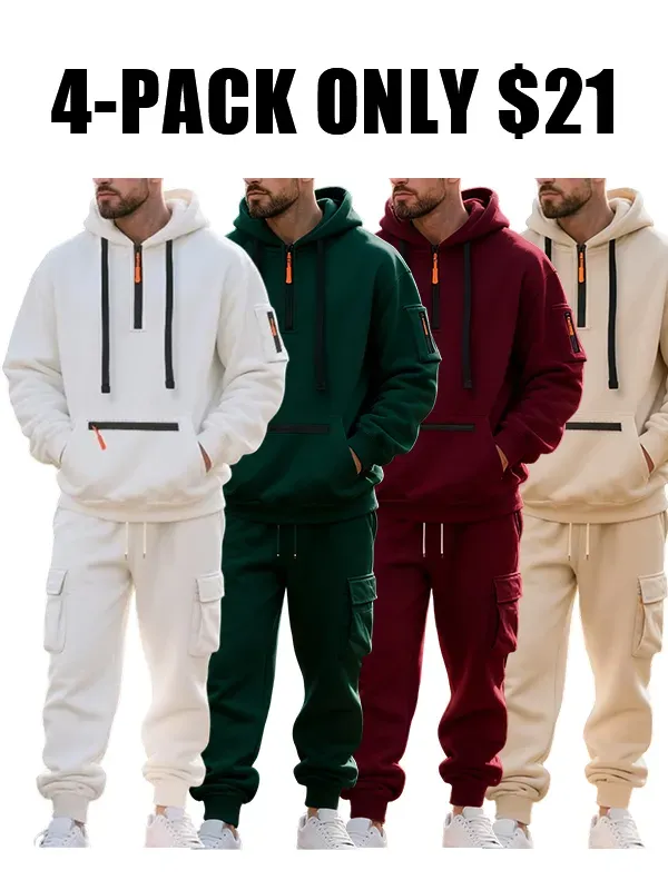 Men's winter wool-lined casual suit (loose fit version)