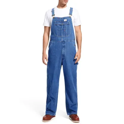 🔥Men's 4-Pack Flex Denim Bib Overalls — Adjustable & Utility Ready