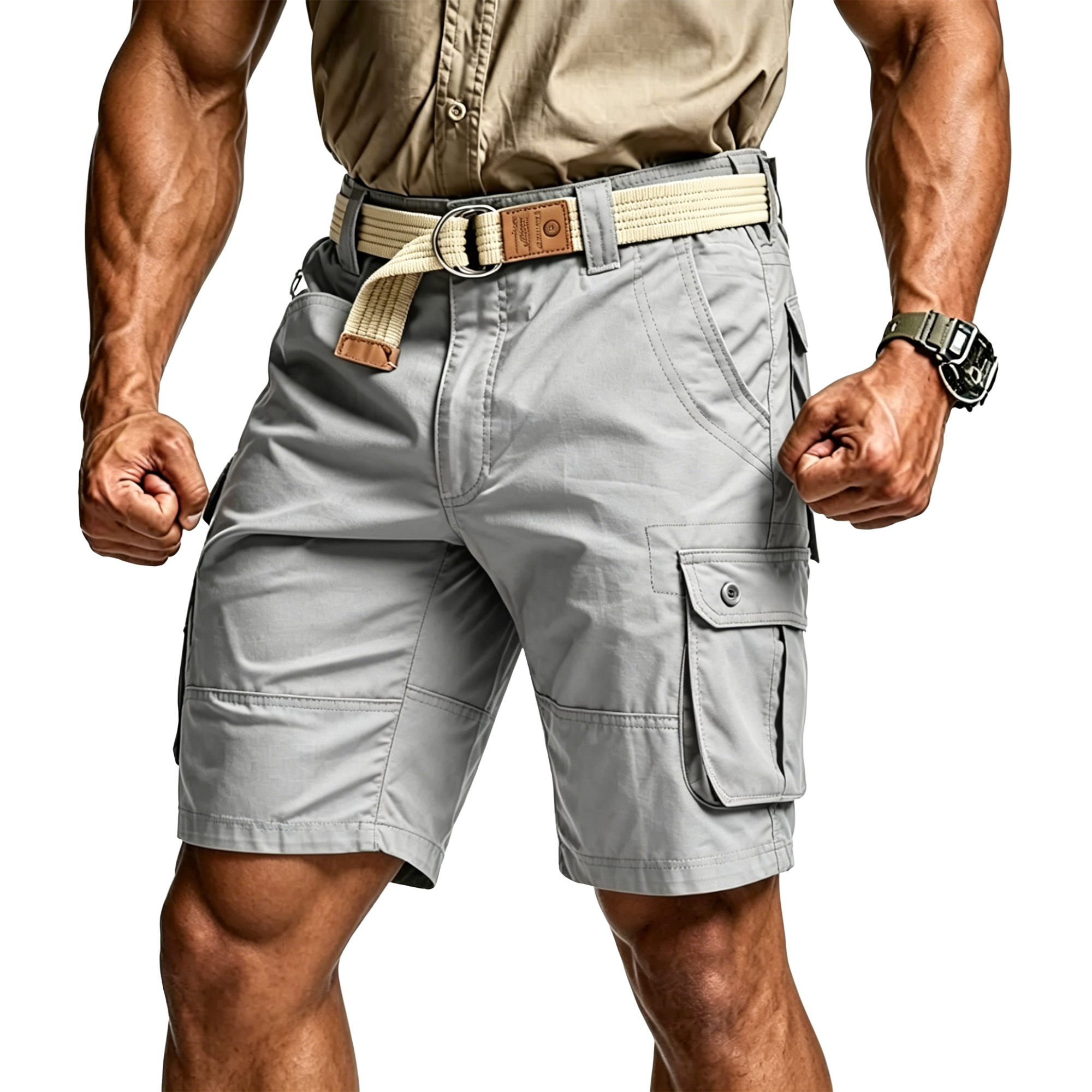 Men's Tactical Cargo Shorts with Multifunctional Pockets