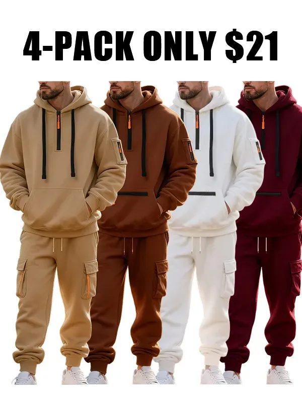 Men's winter wool-lined casual suit (loose fit version)