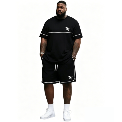 Men's Summer 2-Piece Set – Ultra-Breathable 3D Print Tee & Shorts, All-Day Comfort