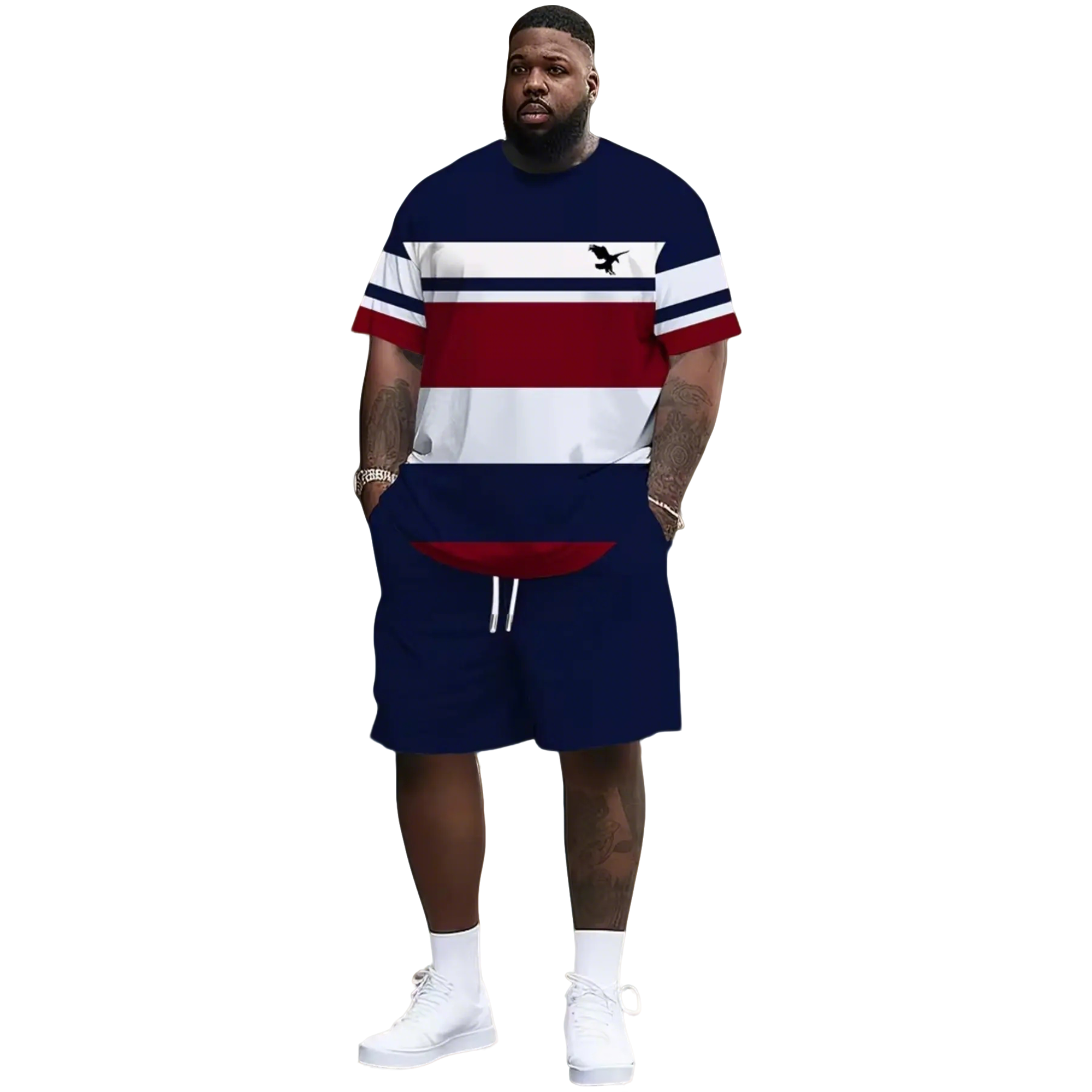Men's Summer 2-Piece Set – Ultra-Breathable 3D Print Tee & Shorts, All-Day Comfort
