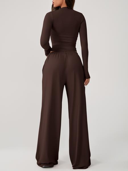 Two Piece Set Women's Home Clothing Set Soft and Skin Friendly Long Sleeved T-shirt Loose and Wide Leg Pants with Adjustable Drawstring Daily Leisure Travel Airport Travel Home Wear Women's Pajamas Set, Womenswear Two Piece Set Women's Home Clothing Set Soft and Skin Friendly Long Sleeved T-shirt Loose and Wide Leg Pants with Adjustable Drawstring Daily Leisure Travel Airport Travel Home Wear Women's Pajamas Set, Womenswear