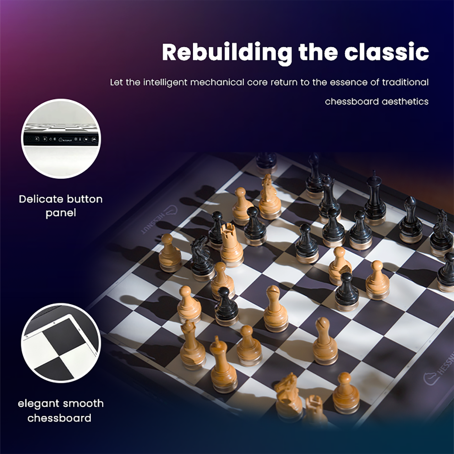 Chessnut Move - Advanced Robotic Chessboard with Plastic Pieces