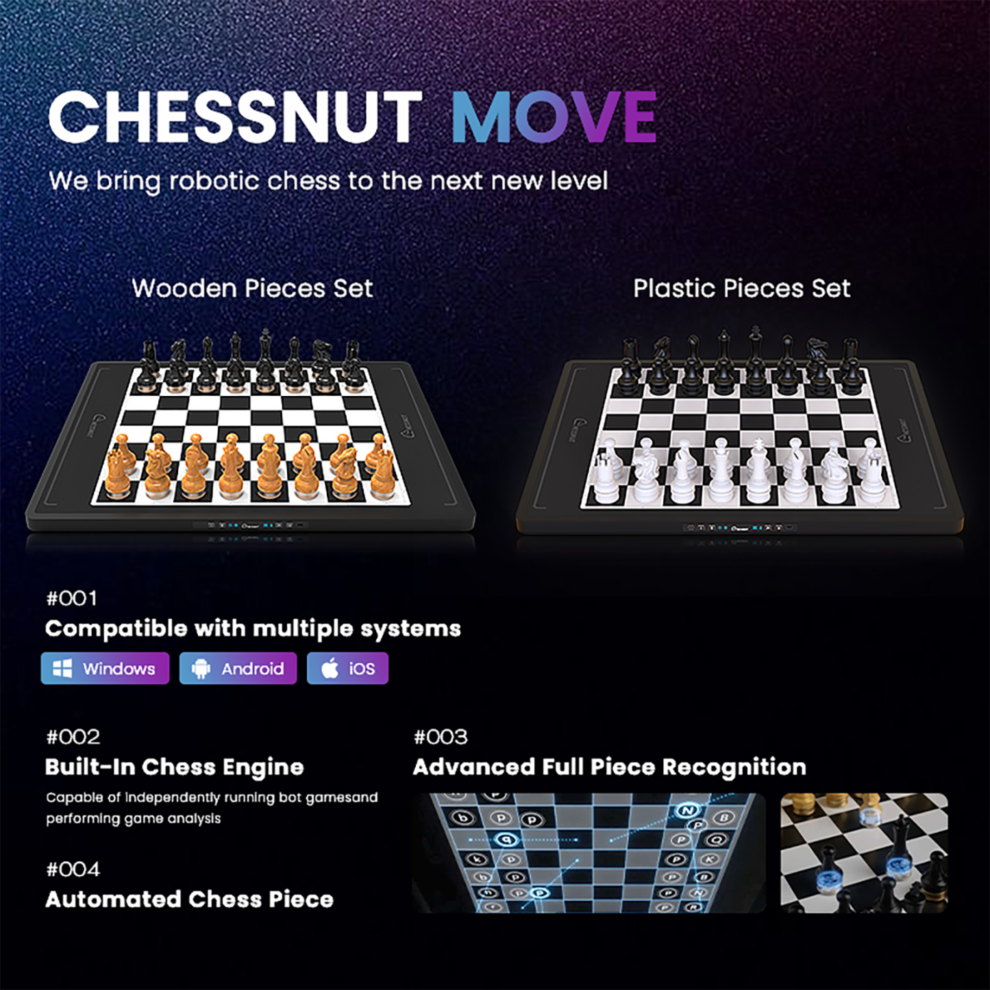 Chessnut Move - Advanced Robotic Chessboard with Plastic Pieces