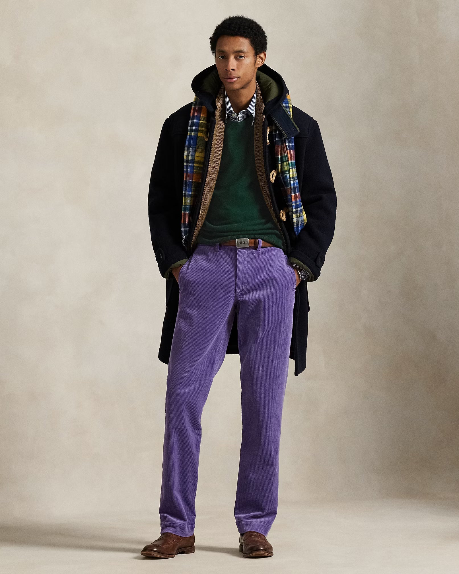 Wool sweater with round neck