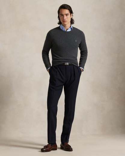 Wool sweater with round neck