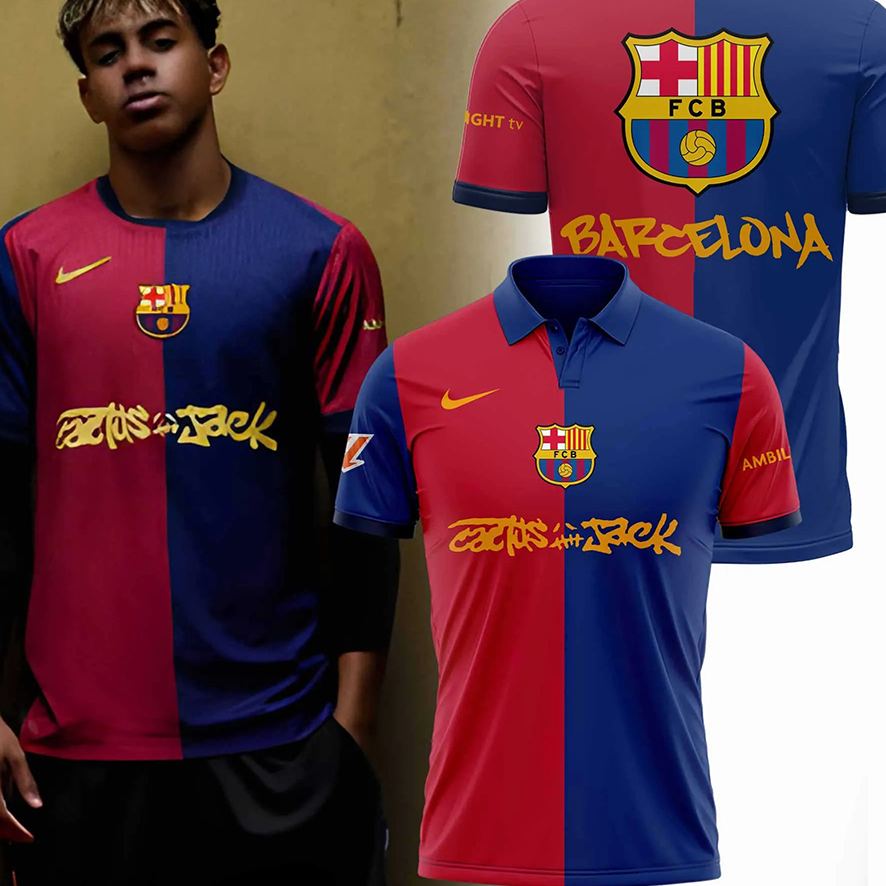 FC Barcelona Collab Travis Scott Cactus Jack 3D shirt