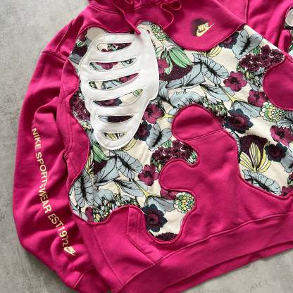 'FLOWERS & BONES' HOODIE (L)
