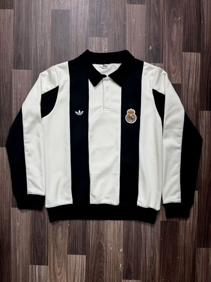 Real Madrid Embroidered Button Sweatshirt – Premium
