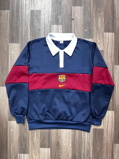 Barcelona New Blue/Red Embroidered Sweatshirt