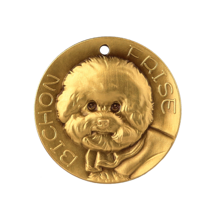 Bichon Frise 1 with custom pet tags dog