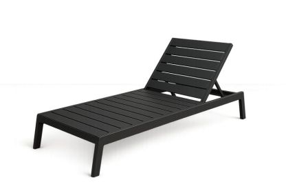 Lettino Prendisole in Alluminio Regolabile Nero