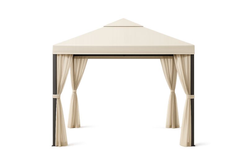 Gazebo da Giardino in Alluminio e Tessuto Poliestere Beige 3x3 m