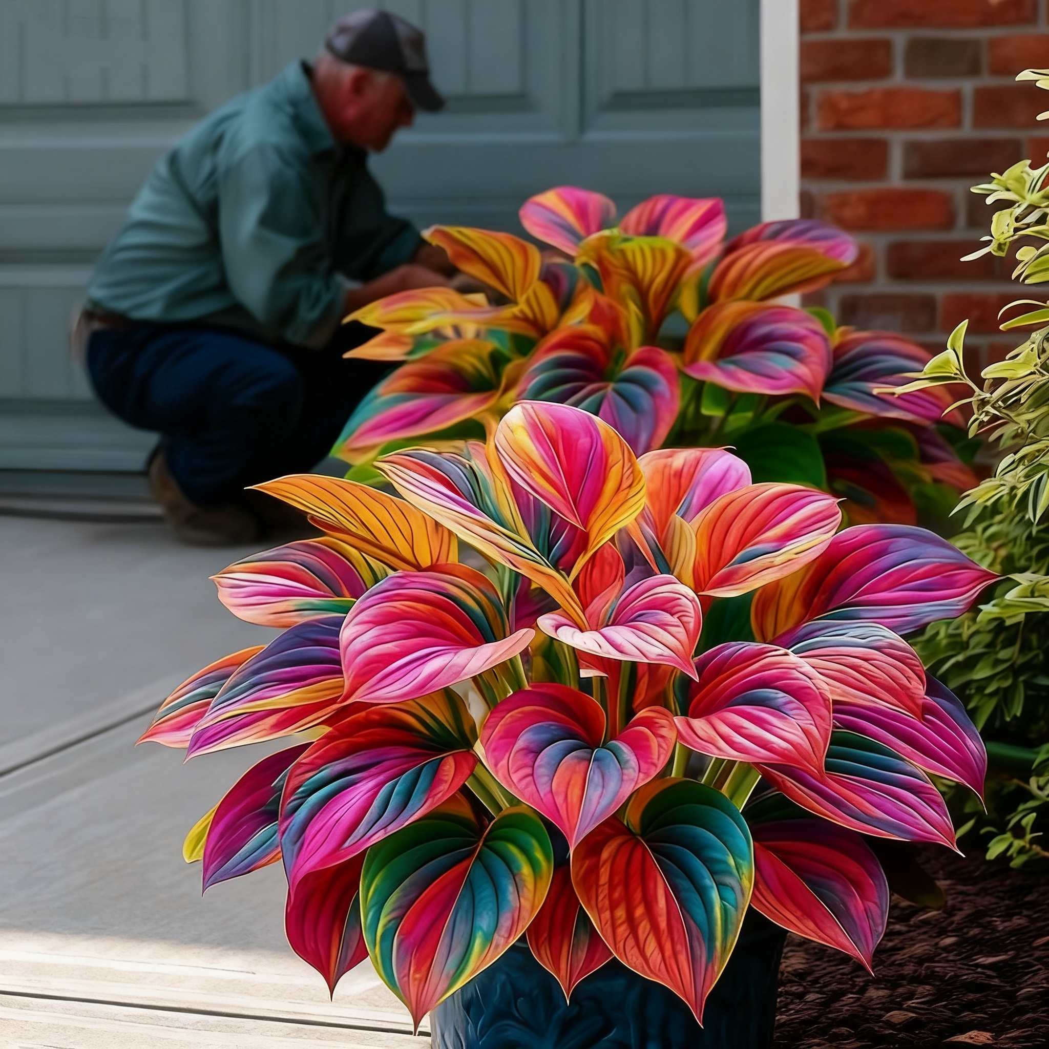 🌈🔥 Limited Edition Rainbow Flame Hostas -Rare Multicolor Foliage, Ex