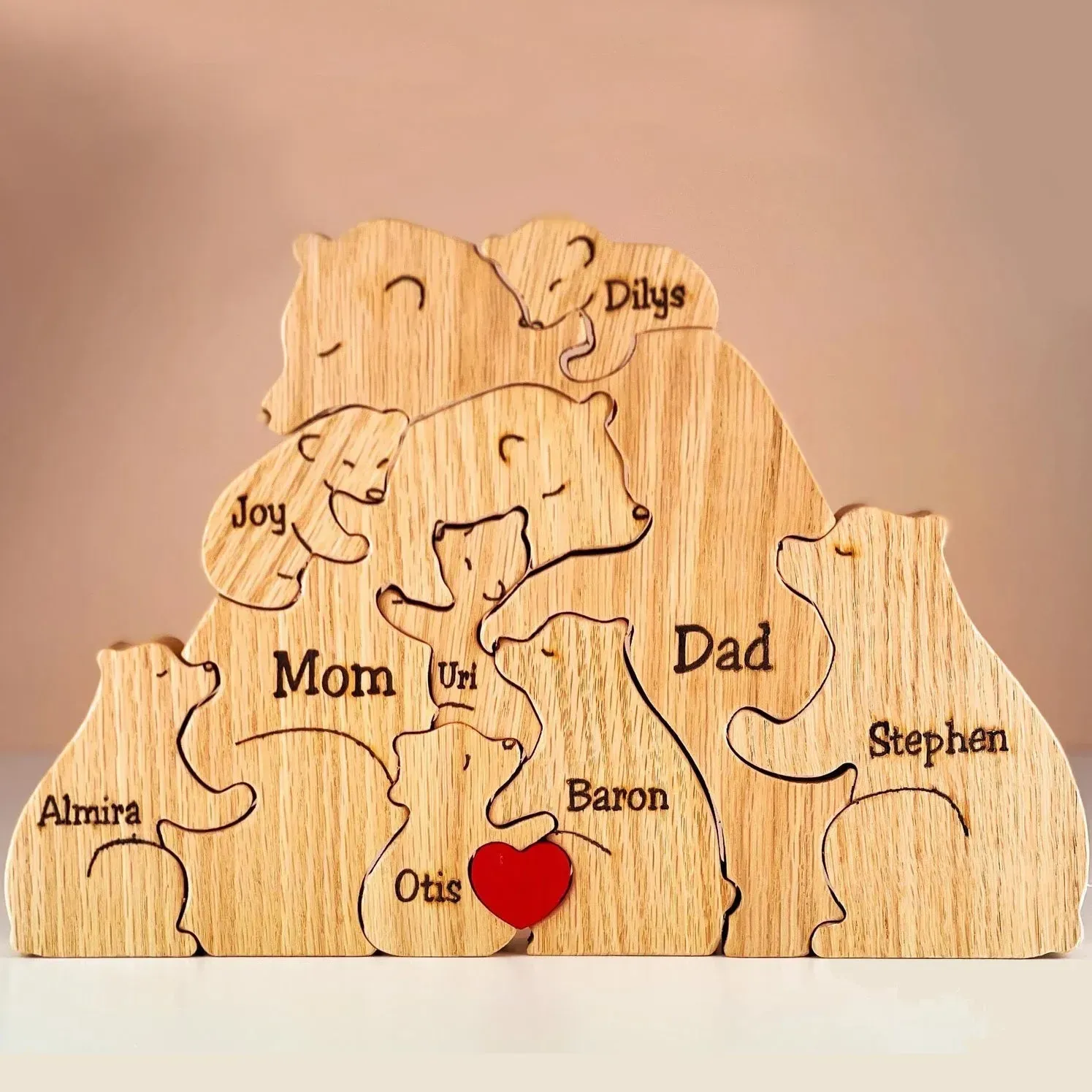 Wooden bears family puzzle