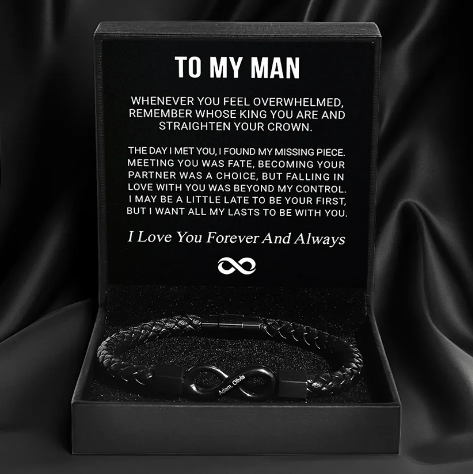 "To My Man" - Infinity Personalized Bracelet