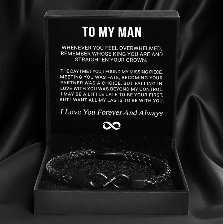 "To My Man" - Infinity Personalized Bracelet