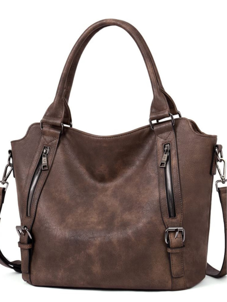 Retro style large capacity shoulder crossbody tote bag-thevervian