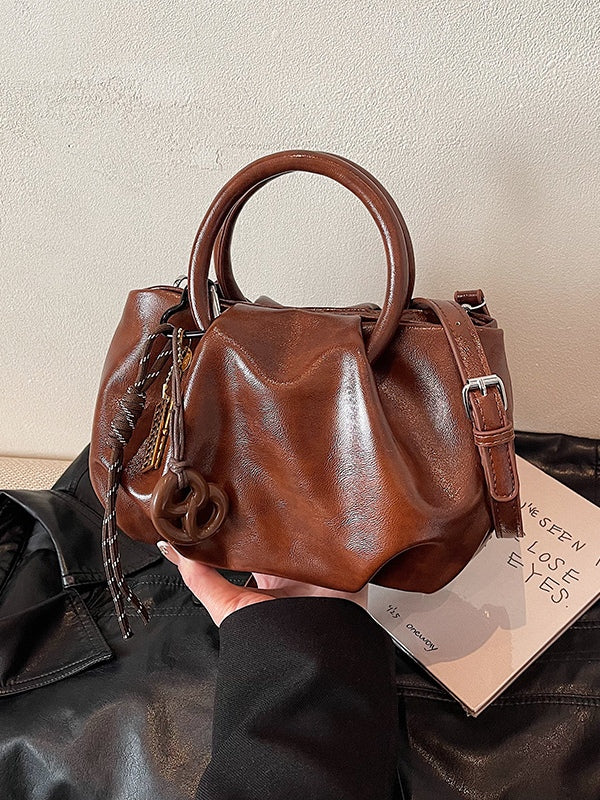 Lightweight crossbody handbag pleated cloud bag-thevervian