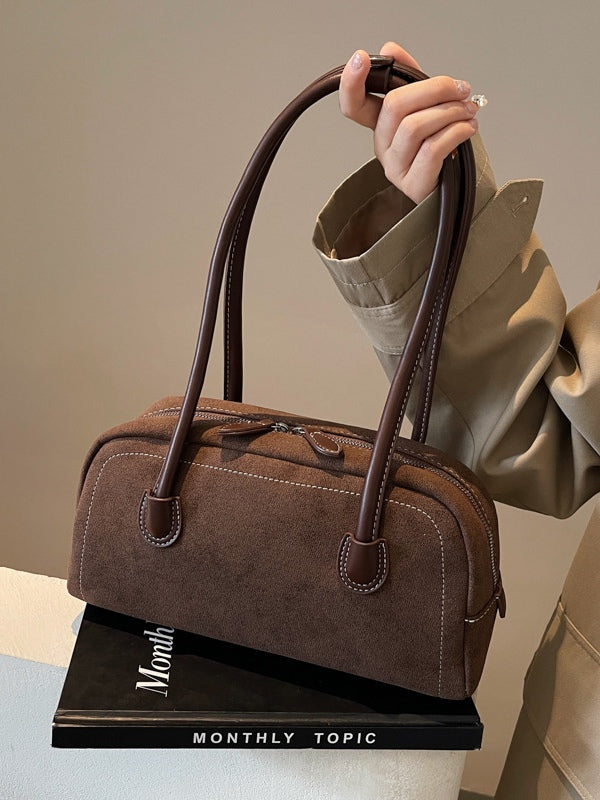 Retro frosted shoulder handbag casual pillow bag-thevervian