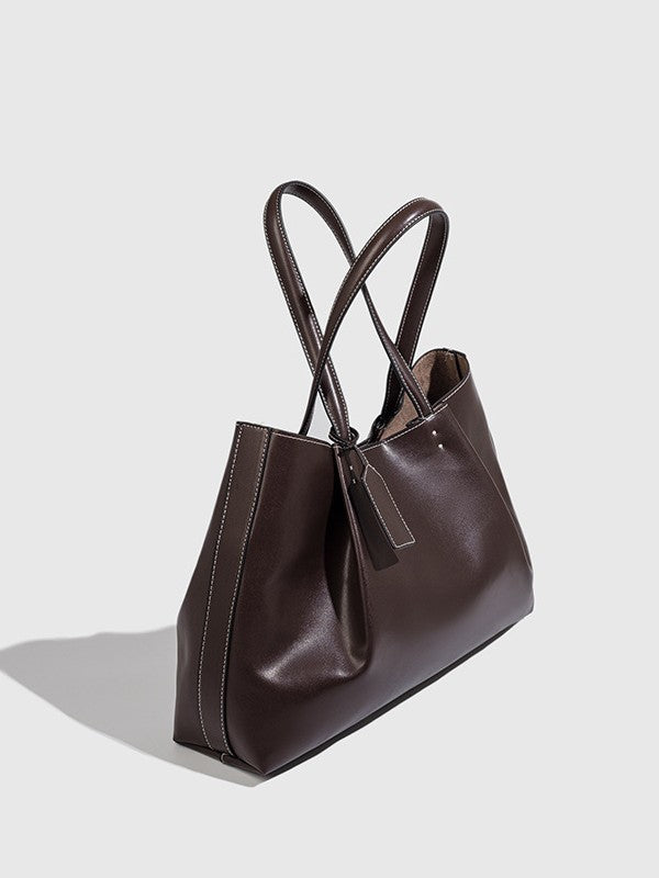 Fashion handbag commuter large capacity high-quality texture tote bag-thevervian