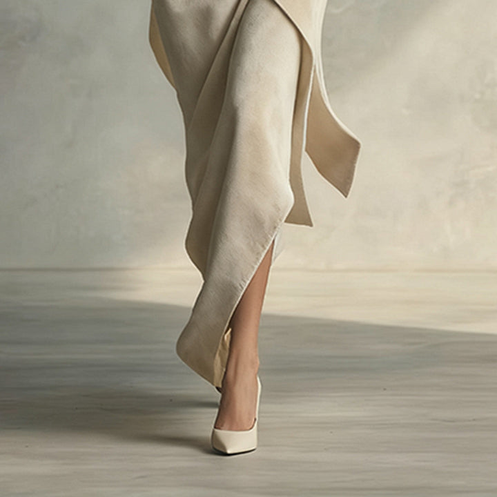 Solid color asymmetrical casual velvet set-thevervian