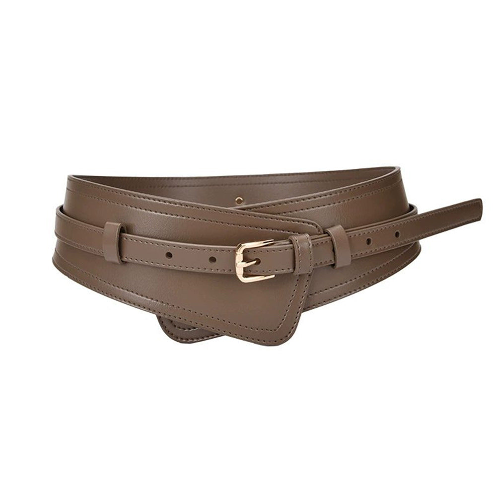 Women's Fashionable Imitation Leather Harness Wide Belt-thevervian