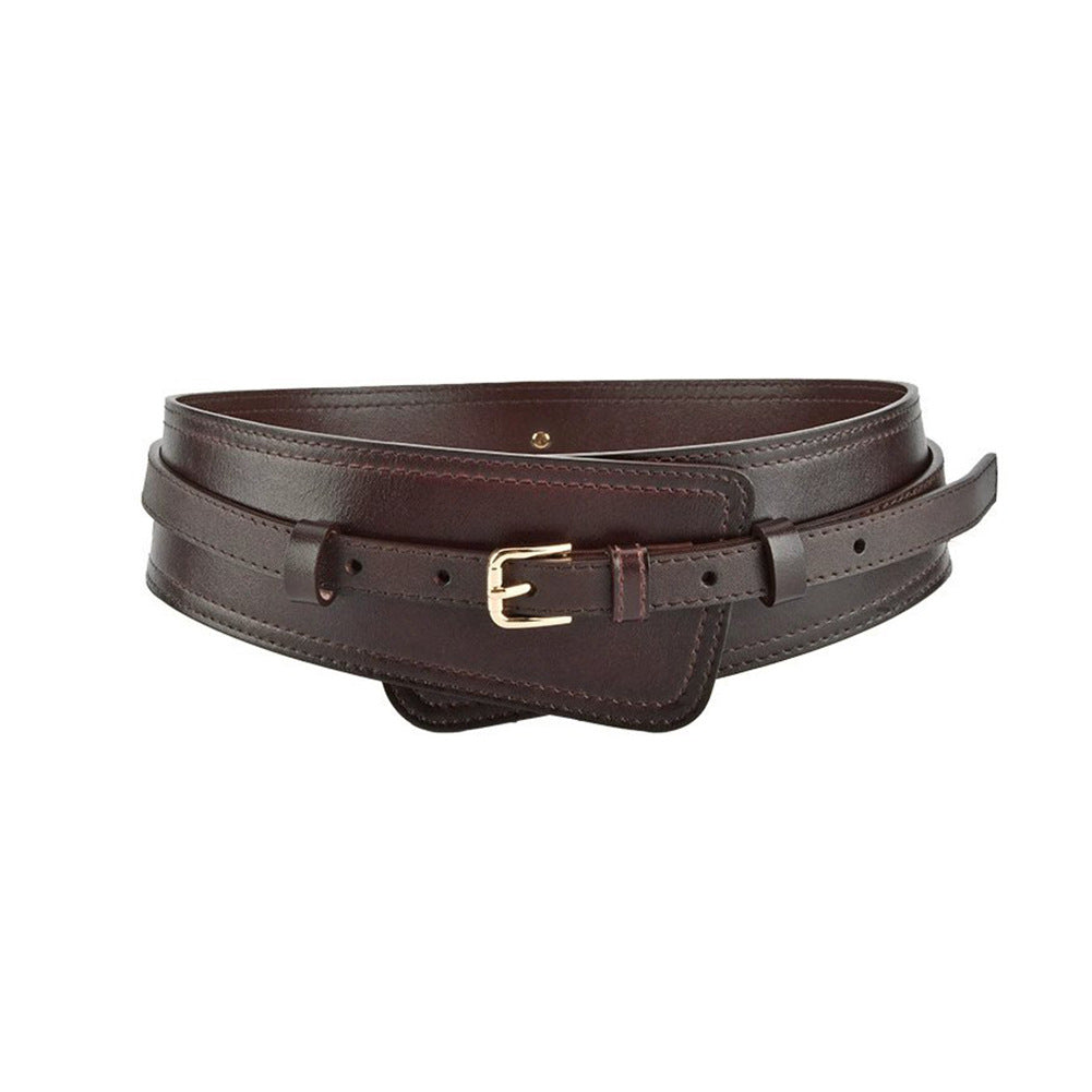 Women's Fashionable Imitation Leather Harness Wide Belt-thevervian