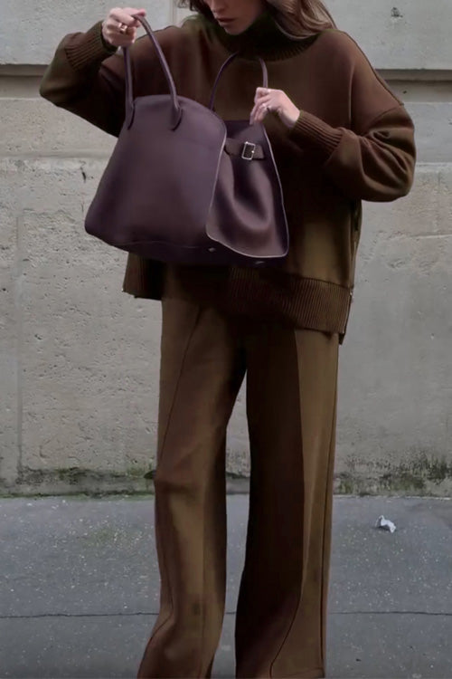 Long Sleeve Sweatshirt Casual Pocket Trousers Two-piece Set-thevervian