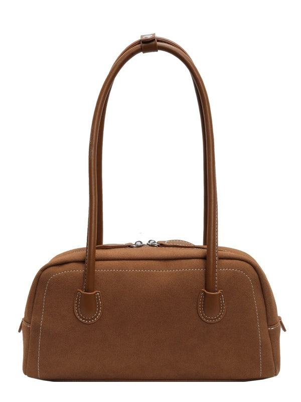 Retro frosted shoulder handbag casual pillow bag-thevervian