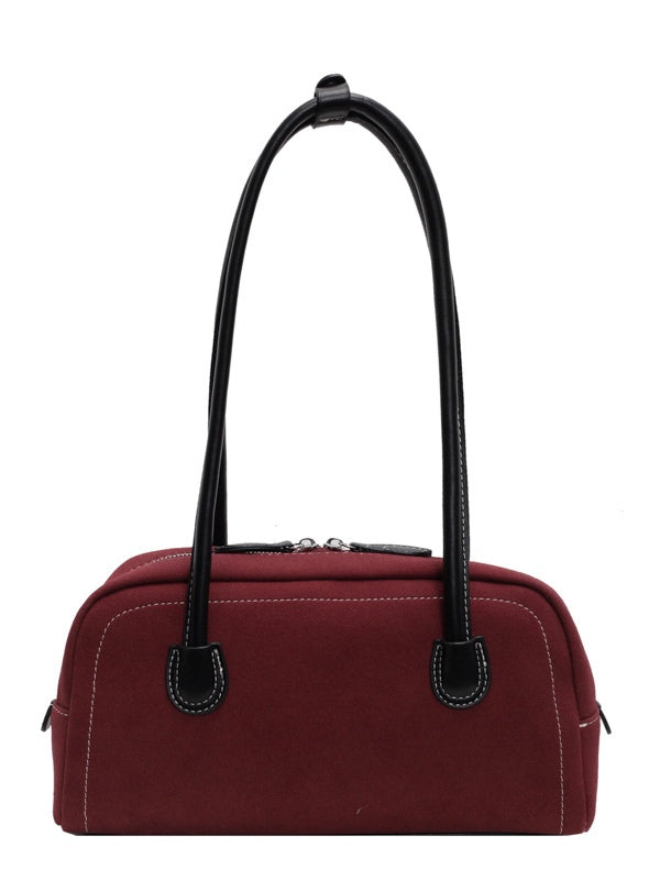 Retro frosted shoulder handbag casual pillow bag-thevervian