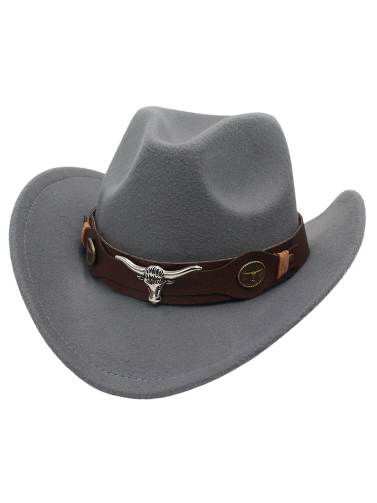 Western Bull Head Deco Cowboy Cowgirl Hat-thevervian