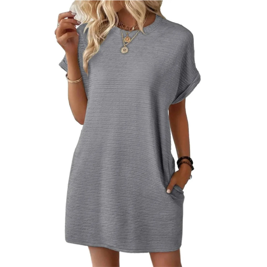 Casual Minimalist Round Neck Summer Dress
