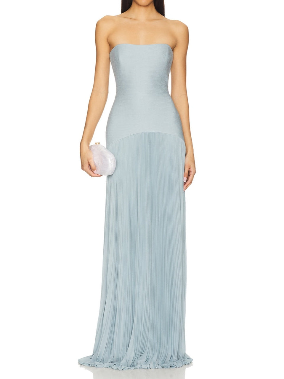 Solid Splicing Off-Shoulder Maxi Dress-thevervian