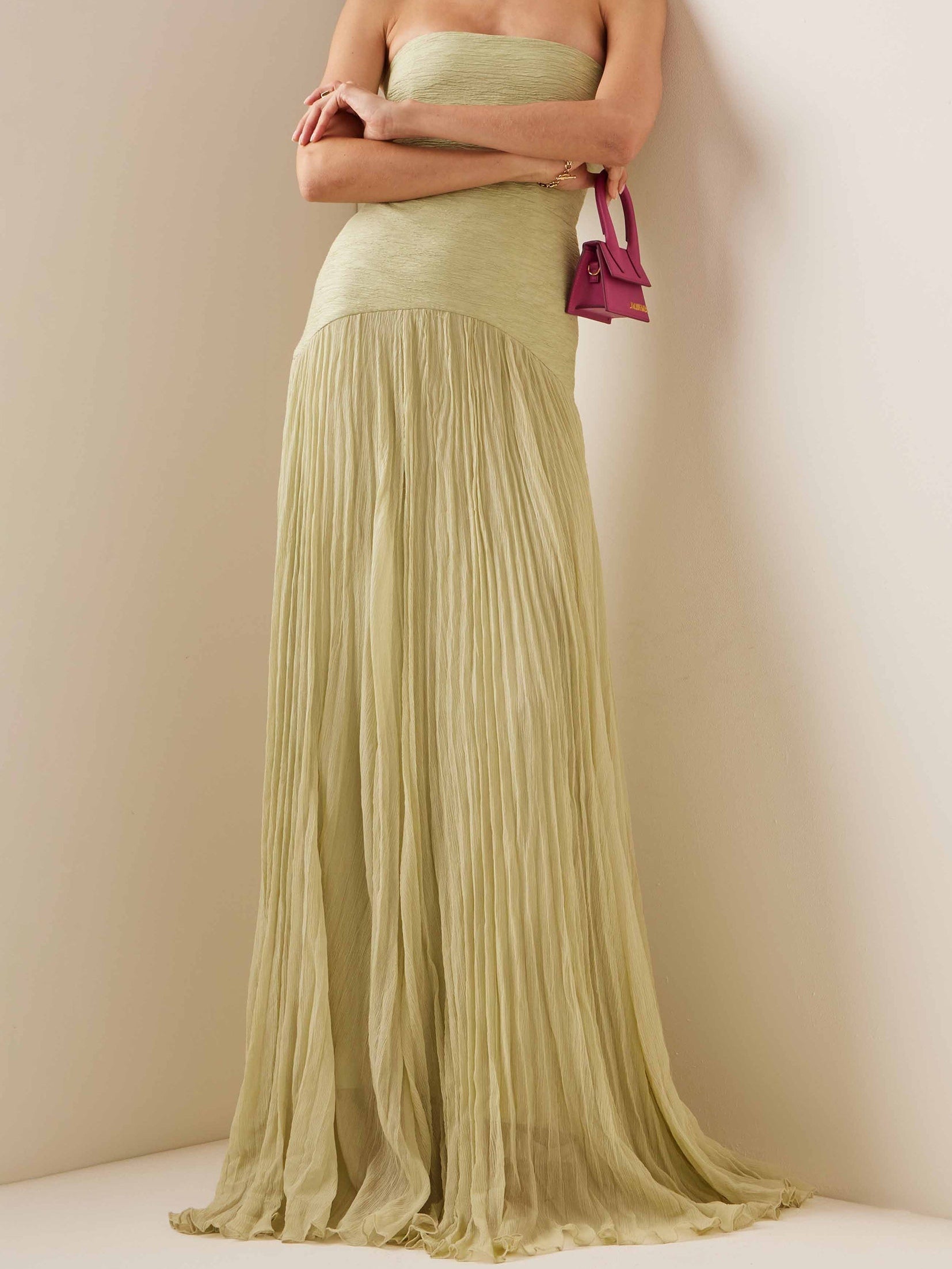 Solid Splicing Off-Shoulder Maxi Dress-thevervian