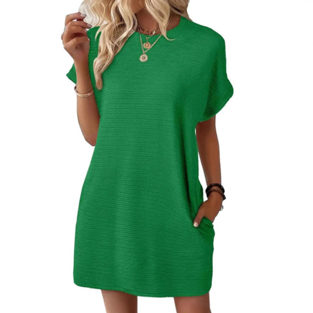 Casual Minimalist Round Neck Summer Dress