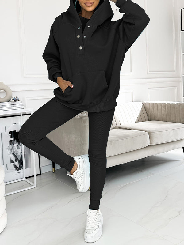 Casual and Comfortable Three-piece Sweatshirt Set-thevervian