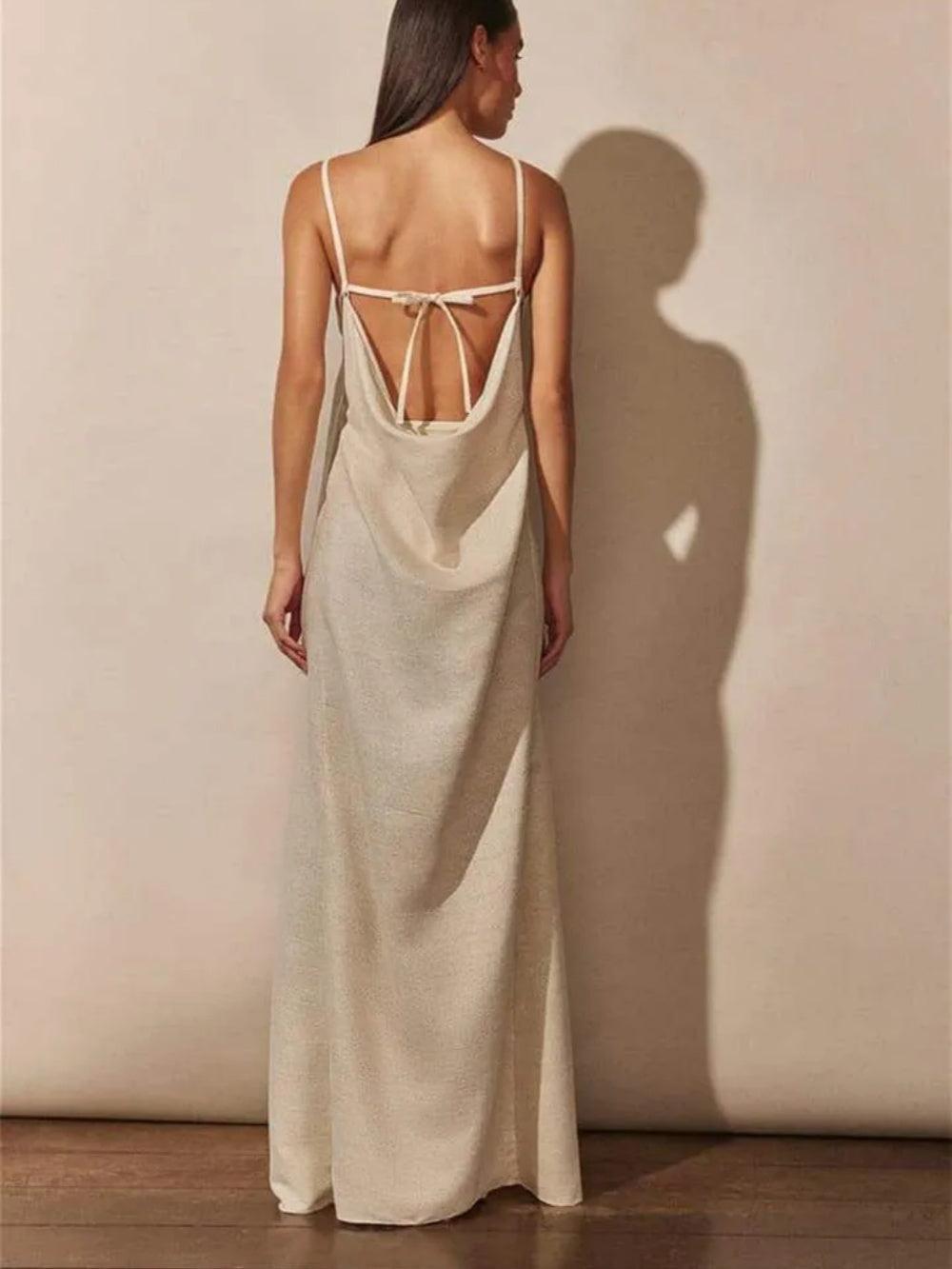 Celeste V-neck Flower High Slit Maxi Dress-thevervian