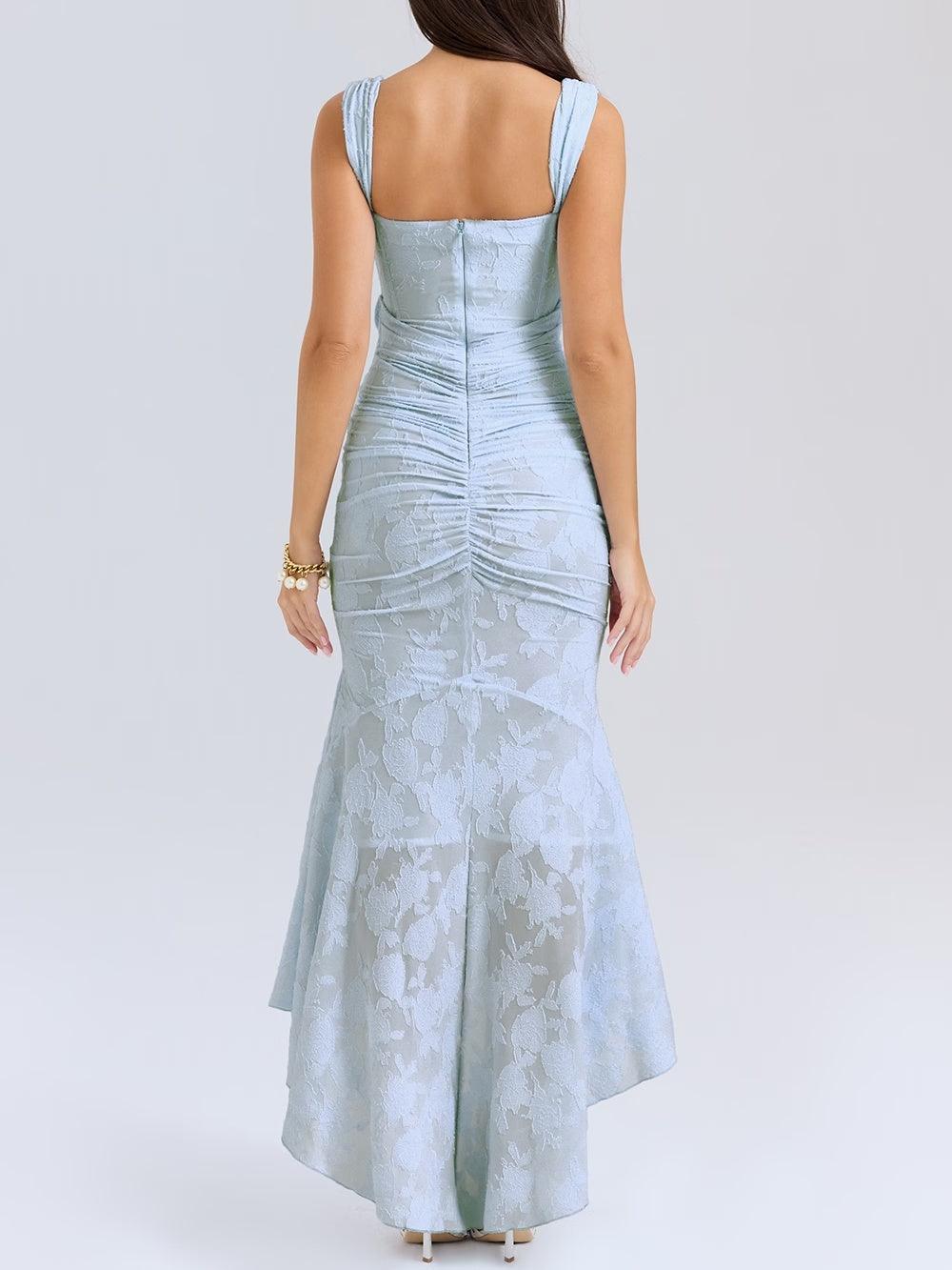 Blue bell floral maxi dress-thevervian