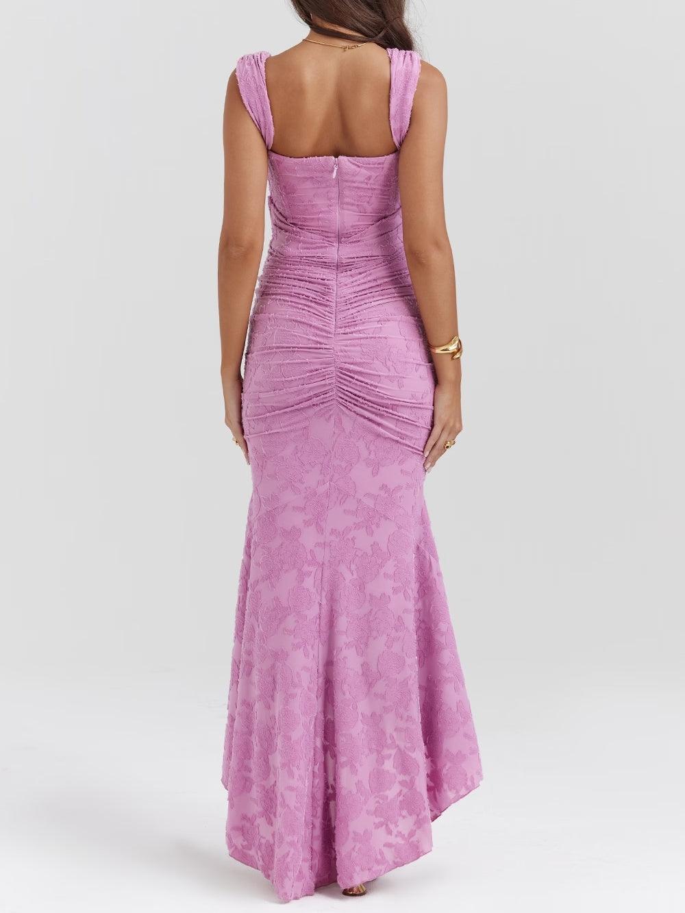 Blue bell floral maxi dress-thevervian