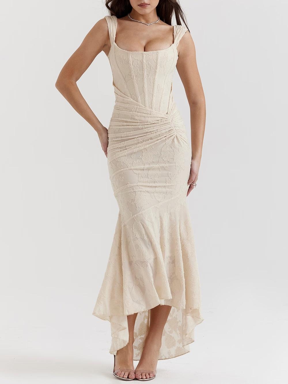 Blue bell floral maxi dress-thevervian