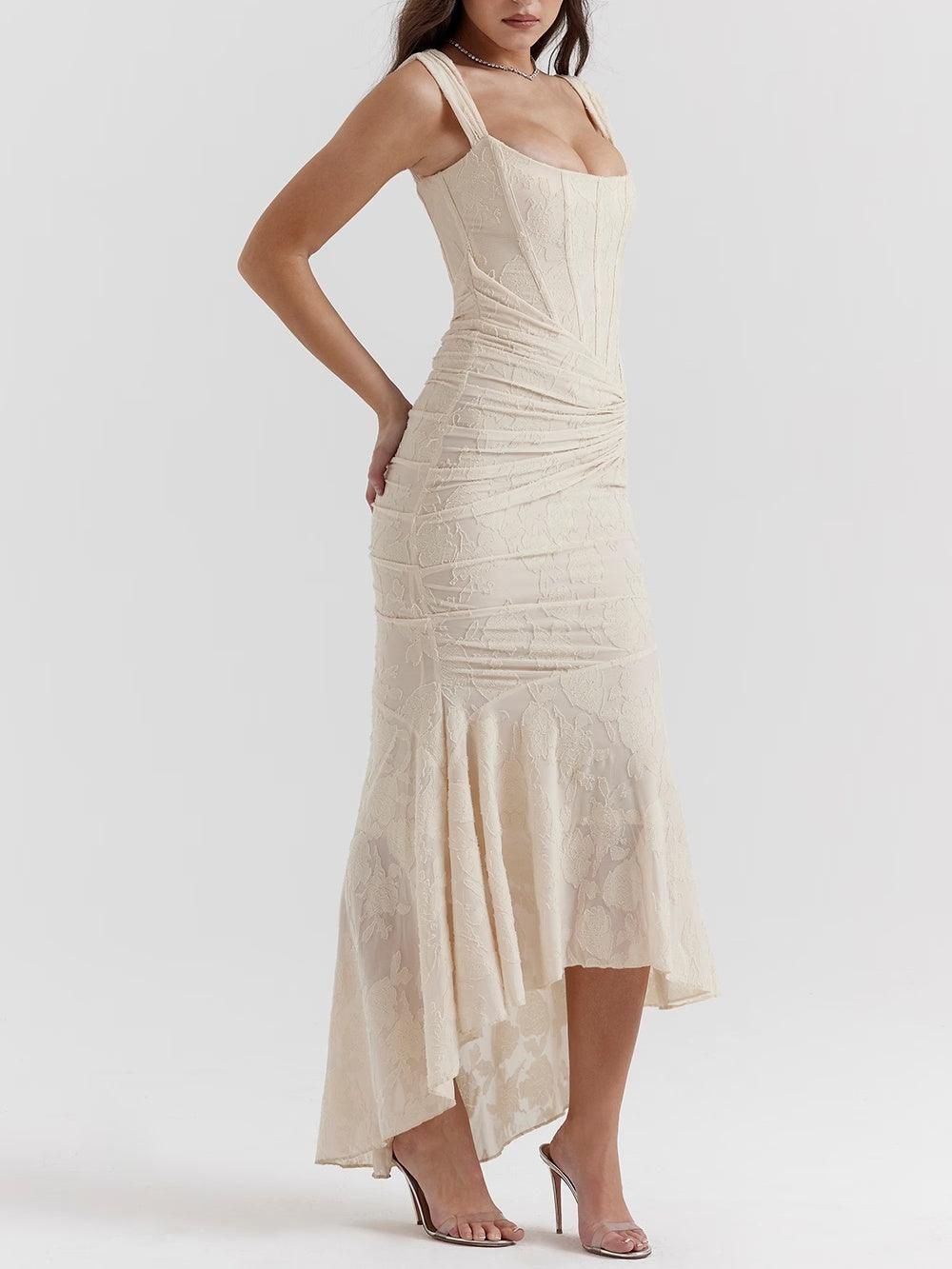 Blue bell floral maxi dress-thevervian