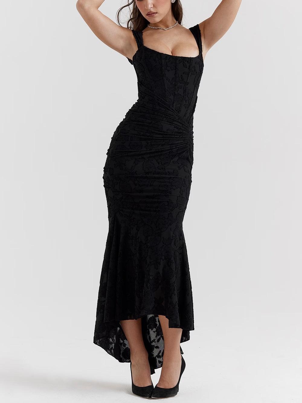 Blue bell floral maxi dress-thevervian