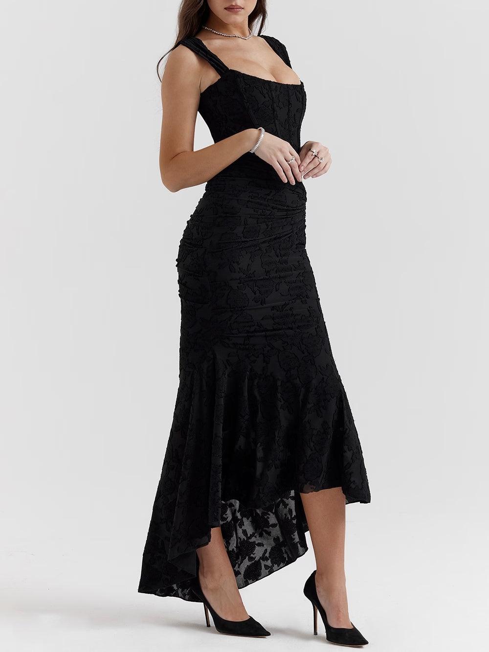 Blue bell floral maxi dress-thevervian